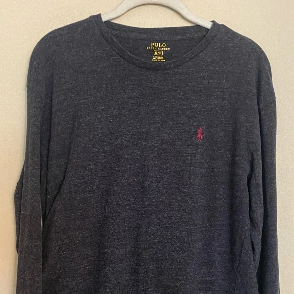 Polo Ralph Lauren Long Sleeve T-Shirt Top Size S Gray Pony Logo Preppy Casual